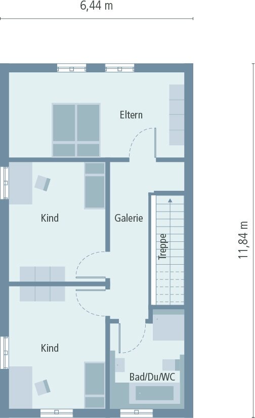 Grundriss_OG_Ansicht2_Doppelhaus 06_Raumaufteilung