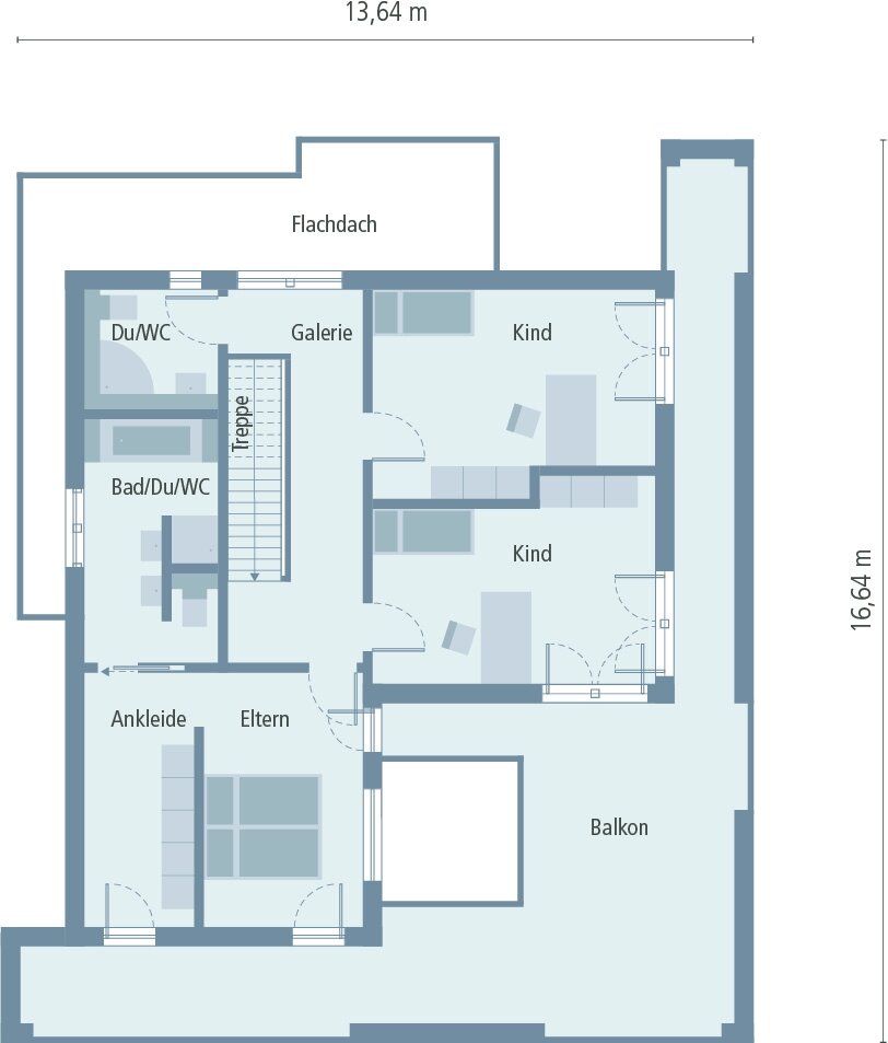 Grundriss Bungalow Wuppertal Obergeschoss