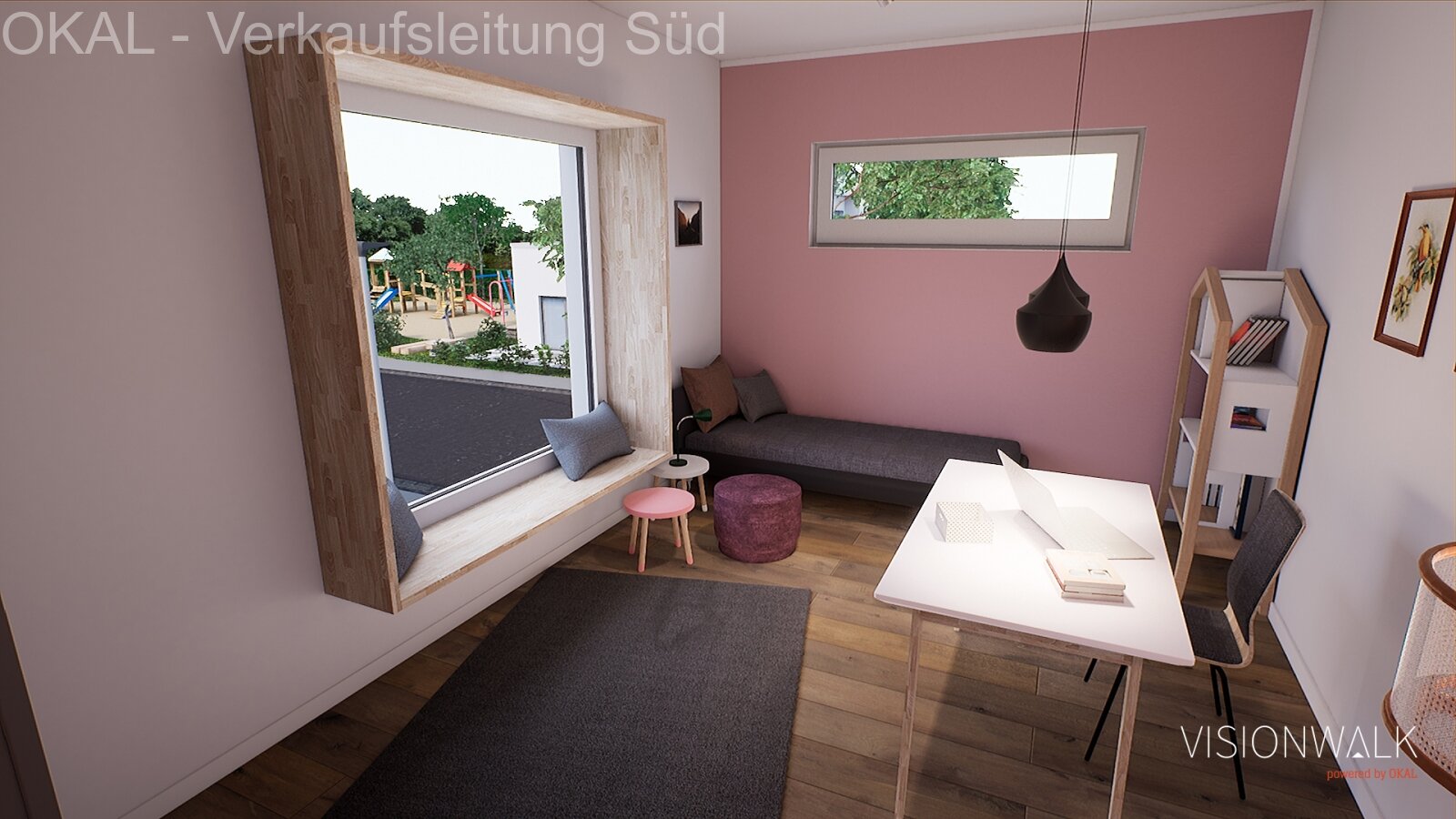 kinderzimmer mit Sitzfenster im Obergeschoss